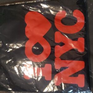 Black T-Shirt with Red NYC Print